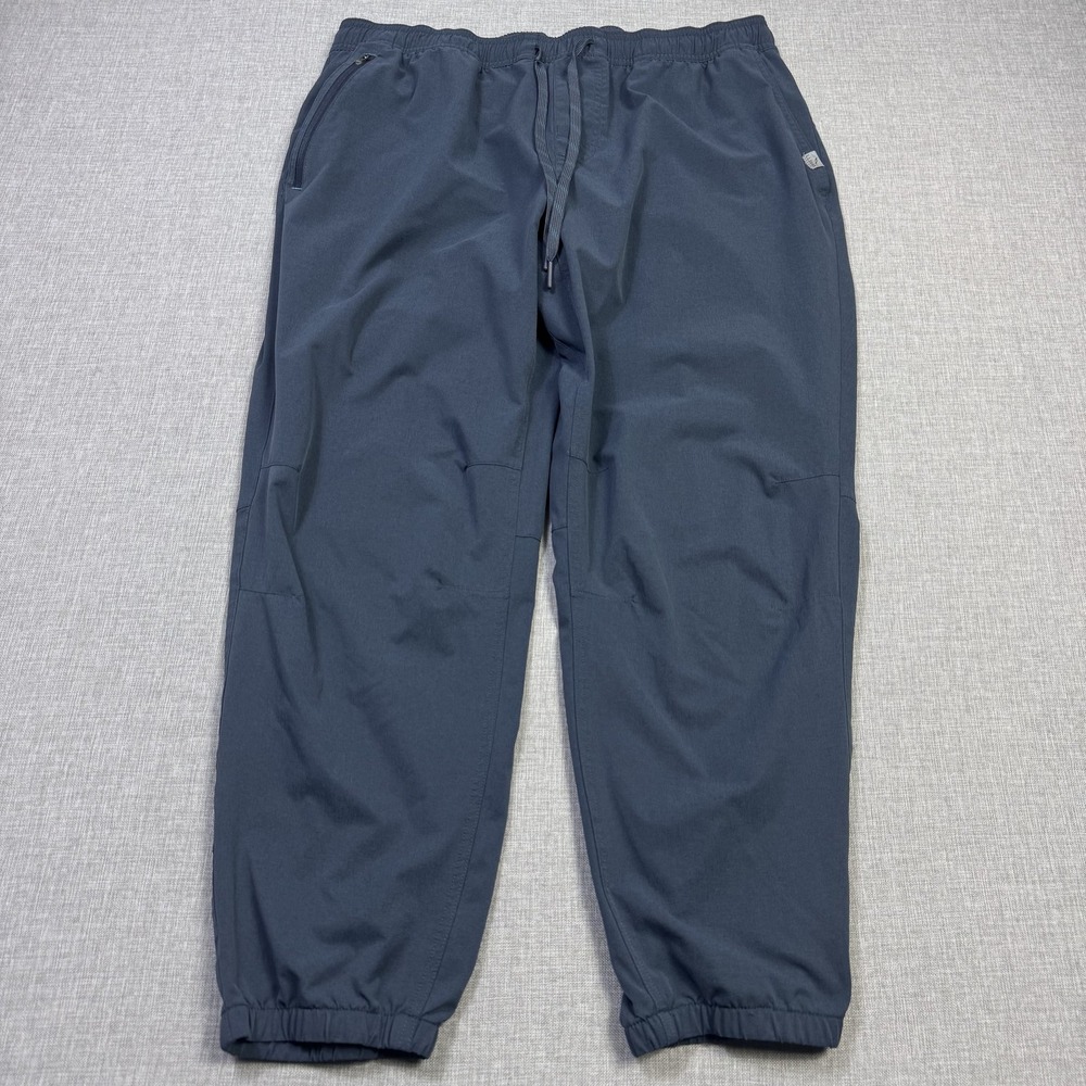 L.L. Bean Jogger Pants Mens Large Blue Elastic Waist Drawstring Zip Pocket